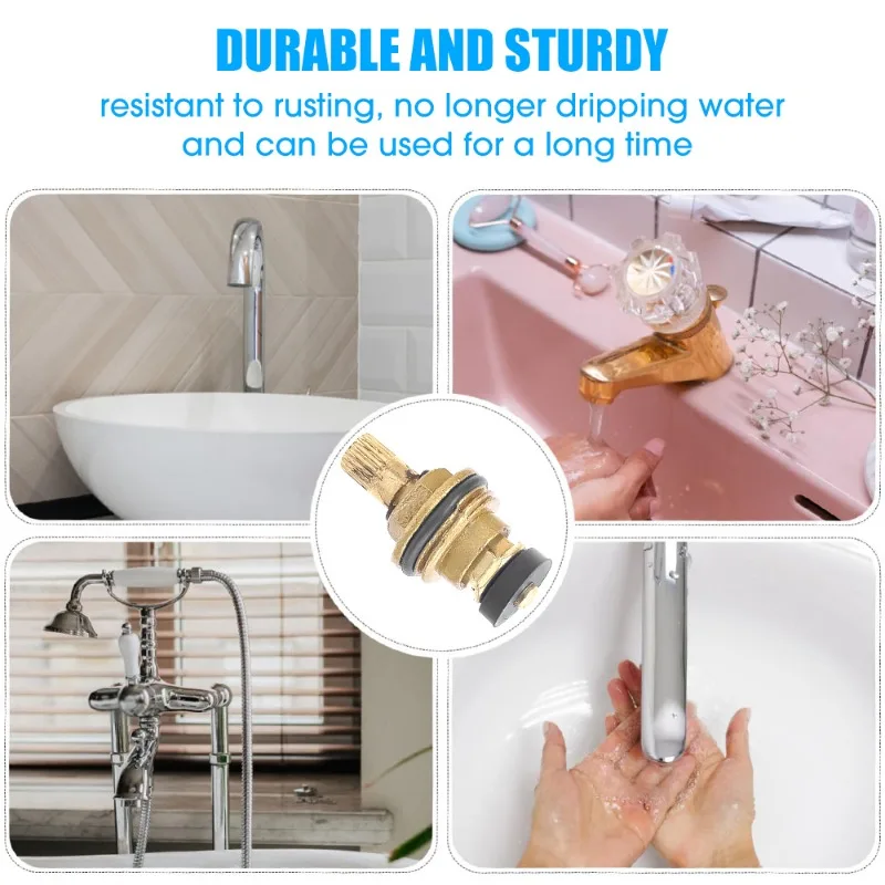 Brass Slow Opening Faucet Valves Cores Kitchen Bathroom Sink Cartridge Inner Faucet Valves Cores for 1/2″ Threaded Interface thumbnail 6