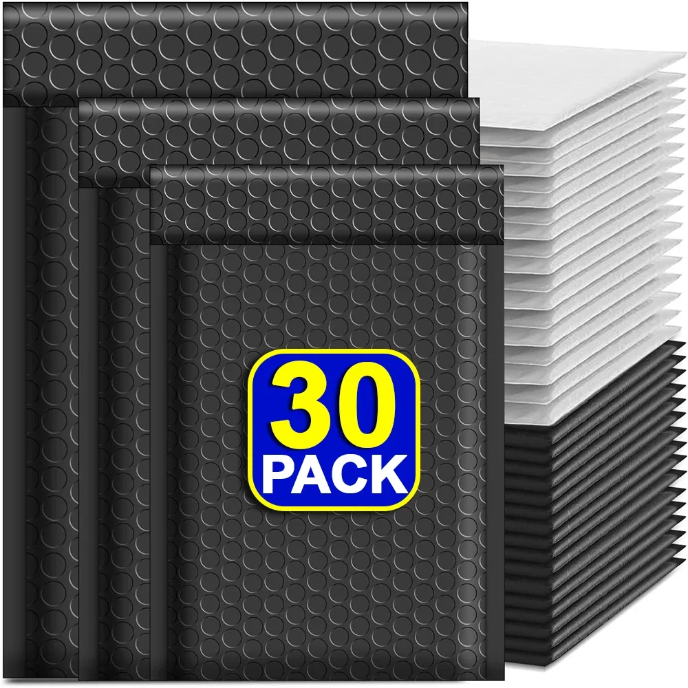 30/20/10PCS Bubble Mailers Self Adhesive Shipping Bags Waterproof Mailing Envelopes for Business Packaging Makeup Supplies