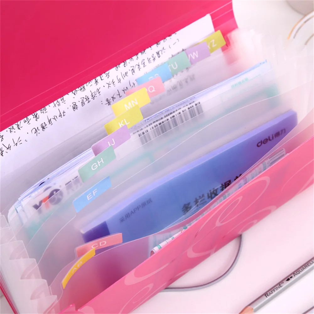 A6 Organ Bag Expanding File Folder For Documents Candy Colors Document Folders School Supplies File Organizer Office Binder thumbnail 3