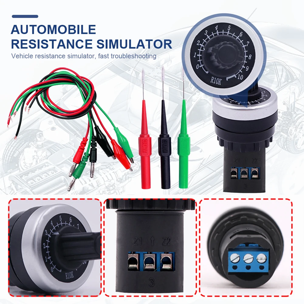 Auto Car Circuit Tester Sensor Signal Resistance Simulator Fuel Diagnostic Tool Analog Generator Resistance Sensor Repair Tools thumbnail 2