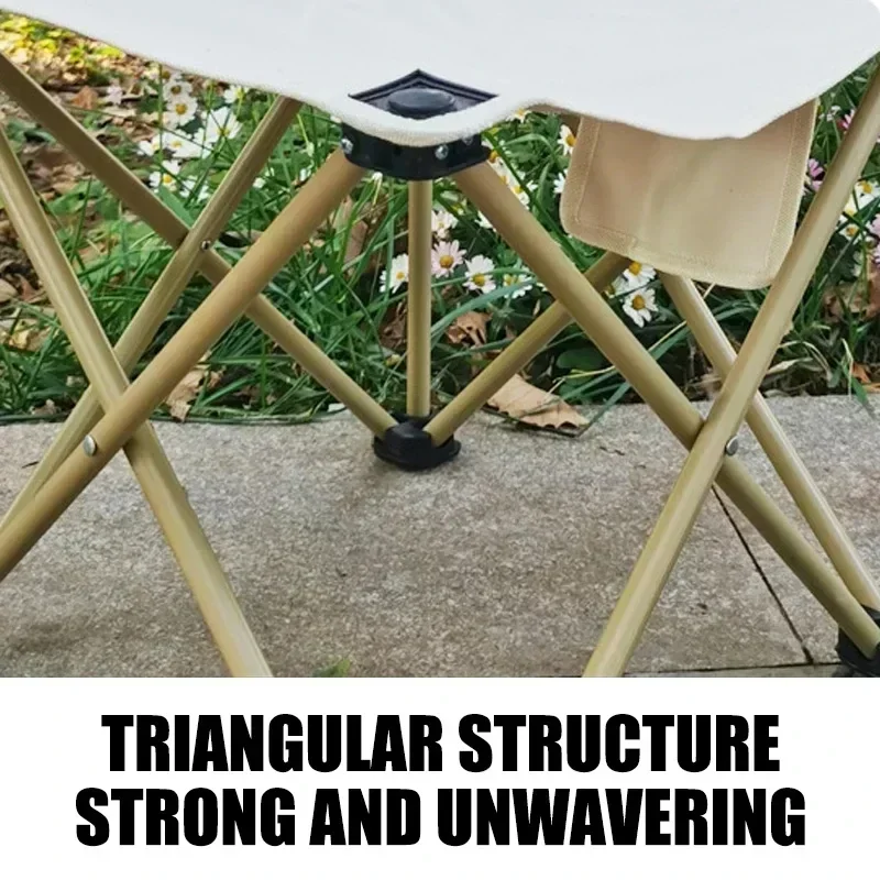Outdoor Portable Folding Chair With Storage Bag Foldable Car Outdoor Chair Lightweight Bearing Strong Ride Comfort Camping Gear thumbnail 5