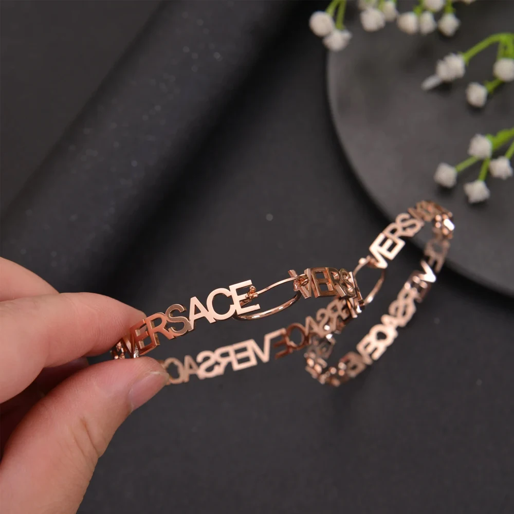 Haiyufly Personalized Custom Name Earrings for Women Girls Stainless Steel Letter Hoop Earring Mother Kids Birthday Jewelry Gift thumbnail 3