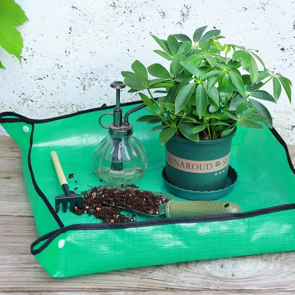 1pc Flower Pots Planting Mat Waterproof Transplanting Mats Foldable PE Plant Repotting Mat Gardening Planting Mat 32-100cm thumbnail 4