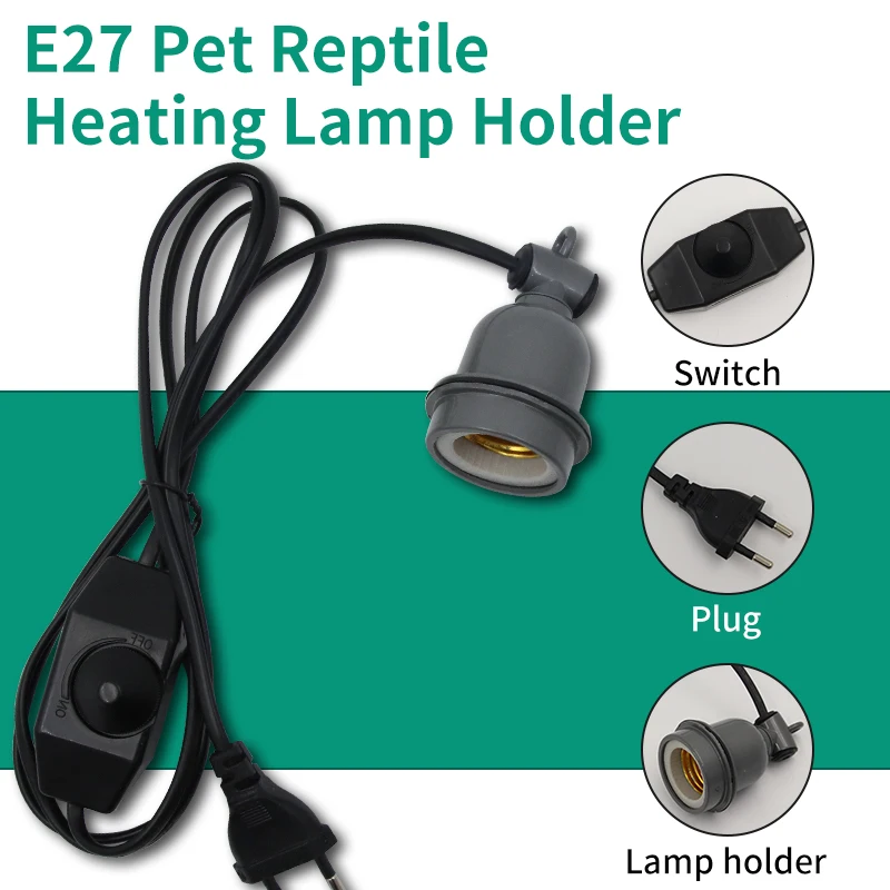 E27 Pet Reptile Heating Lamp Holder Crawling Lizard Turtle Chicken Heating Lamp Holder & Power Cord Switch Heating Lamp Socket thumbnail 3