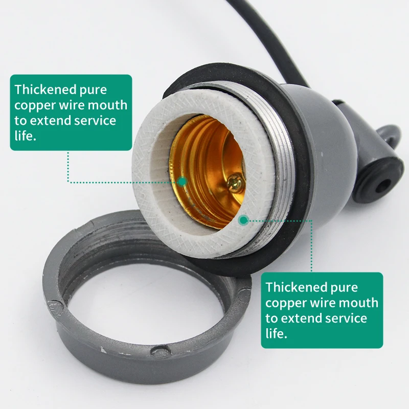 E27 Pet Reptile Heating Lamp Holder Crawling Lizard Turtle Chicken Heating Lamp Holder & Power Cord Switch Heating Lamp Socket thumbnail 4
