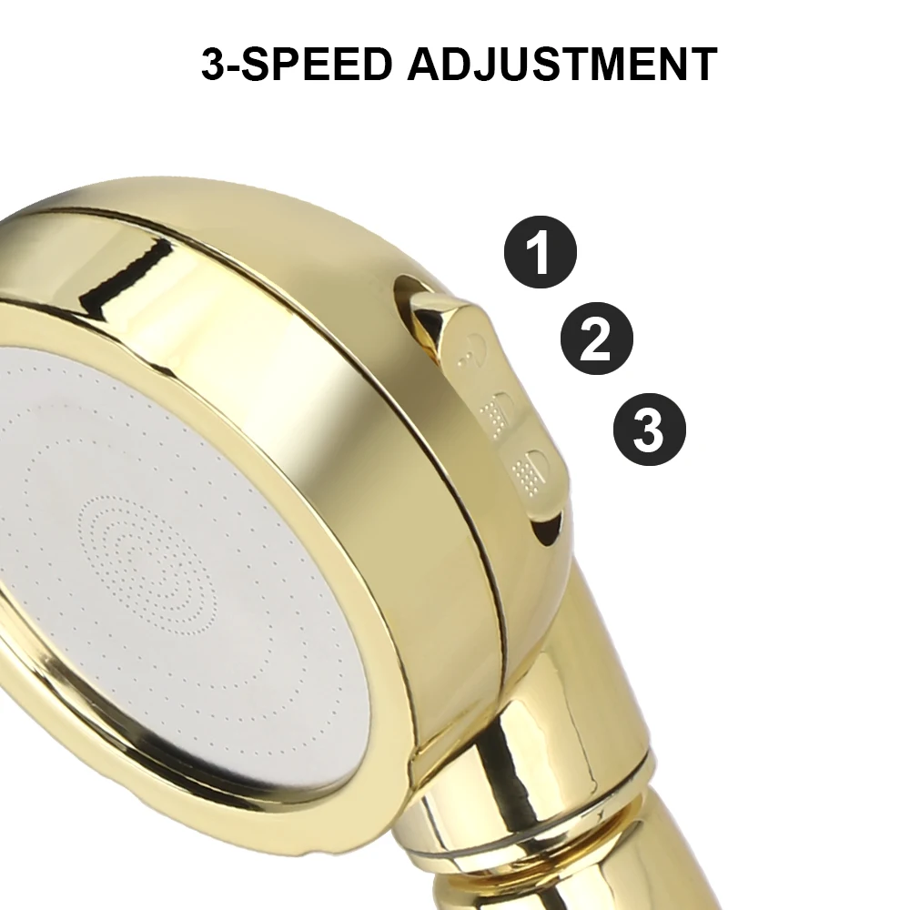 360 Degrees Rotating Handheld Shower Head Adjustable Water Saving Shower Head 3 Spray Setting with ON/OFF Pause Switch thumbnail 4