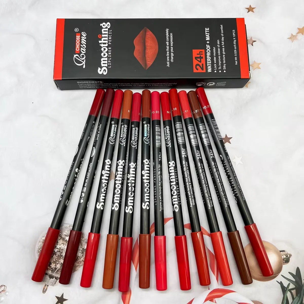 12 pcs Long-Lasting Lipstick Set with Professional Lip Liner Pencil and Matte Lip Gloss for Women Valentine's Day Gifts thumbnail 4