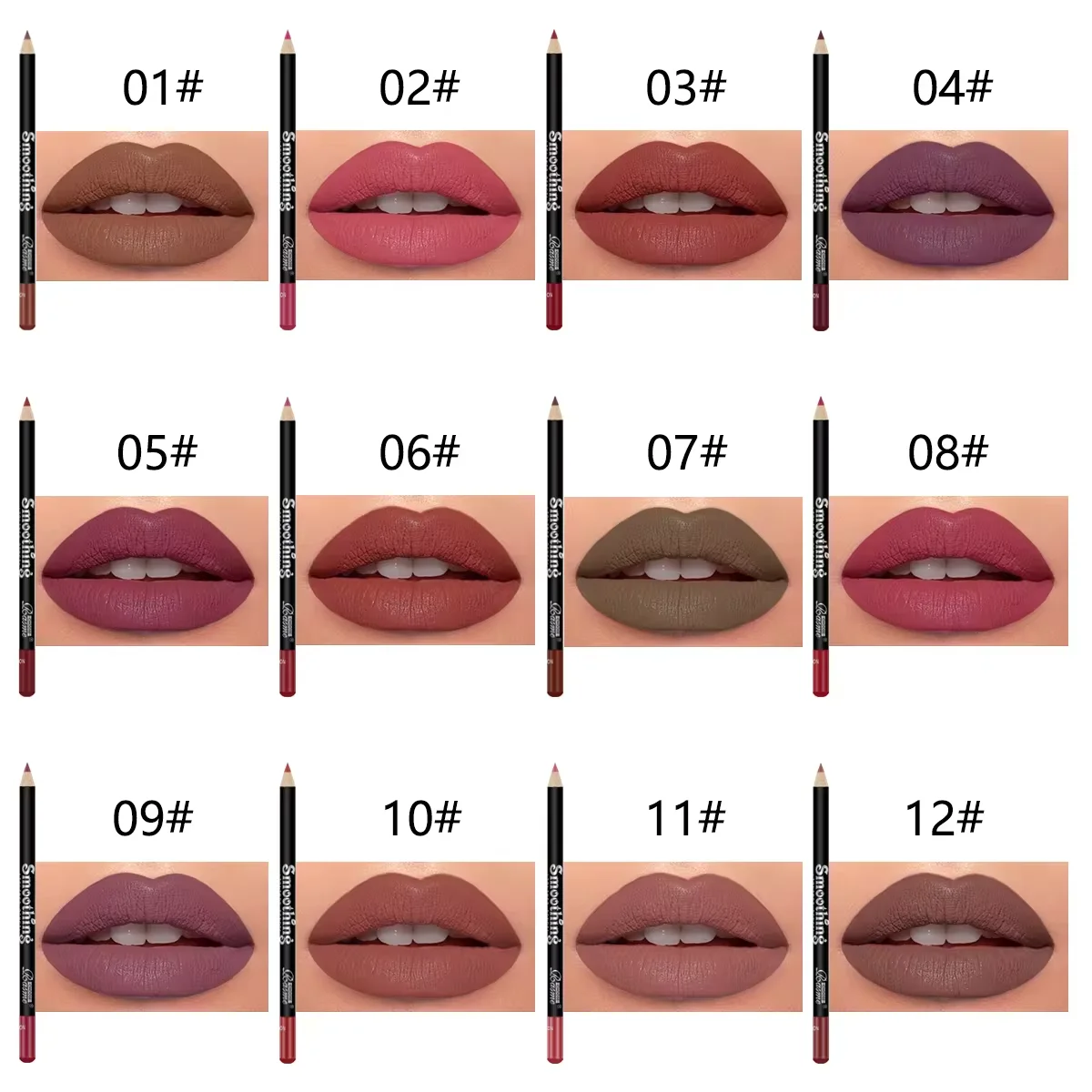 12 pcs Long-Lasting Lipstick Set with Professional Lip Liner Pencil and Matte Lip Gloss for Women Valentine's Day Gifts thumbnail 2