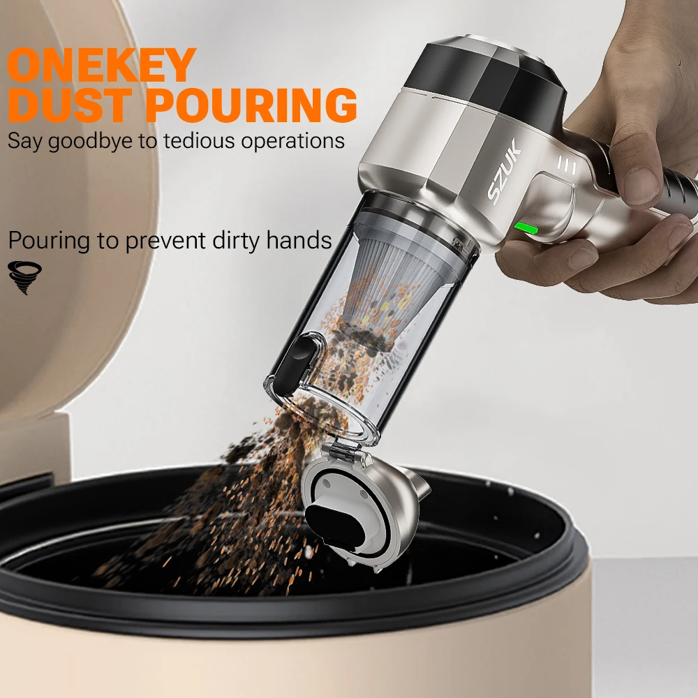 SZUK 9998700PA Car Vacuum Cleaner Strong Suction Cordless Wireless Cleaner Portable HandHeld Vacuum Cleaner Cleaning Machine thumbnail 2