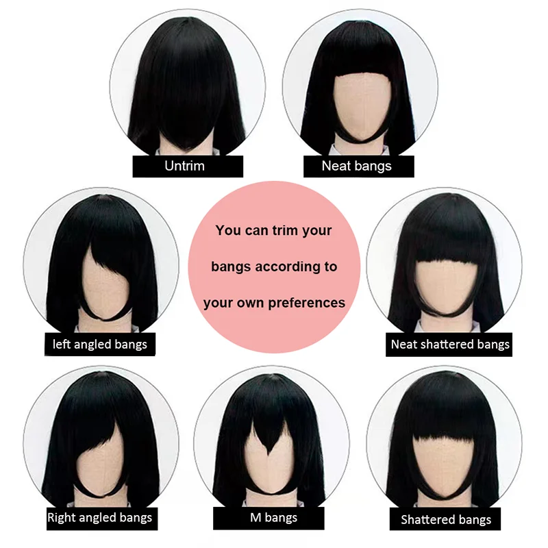 Snoya 35cm Synthetic short bob straight hair with trimmable bangs Lolita pink green blonde red cosplay wigs for women+wig cap thumbnail 4