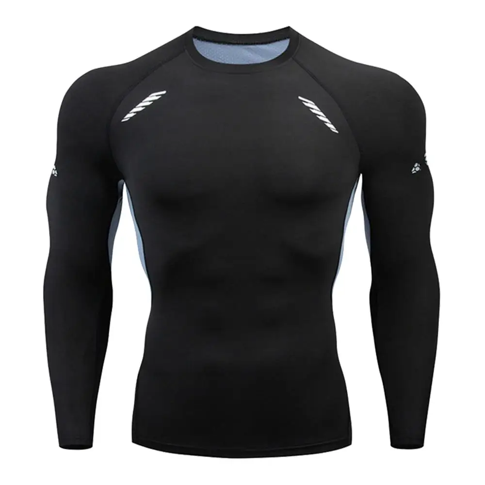 Compression Shirt Quick Dry Motorcycle Tight T-Shirt Men Gym Fitness T Mens Long Sleeve Summer Boxing Jersey Rashguard thumbnail 2
