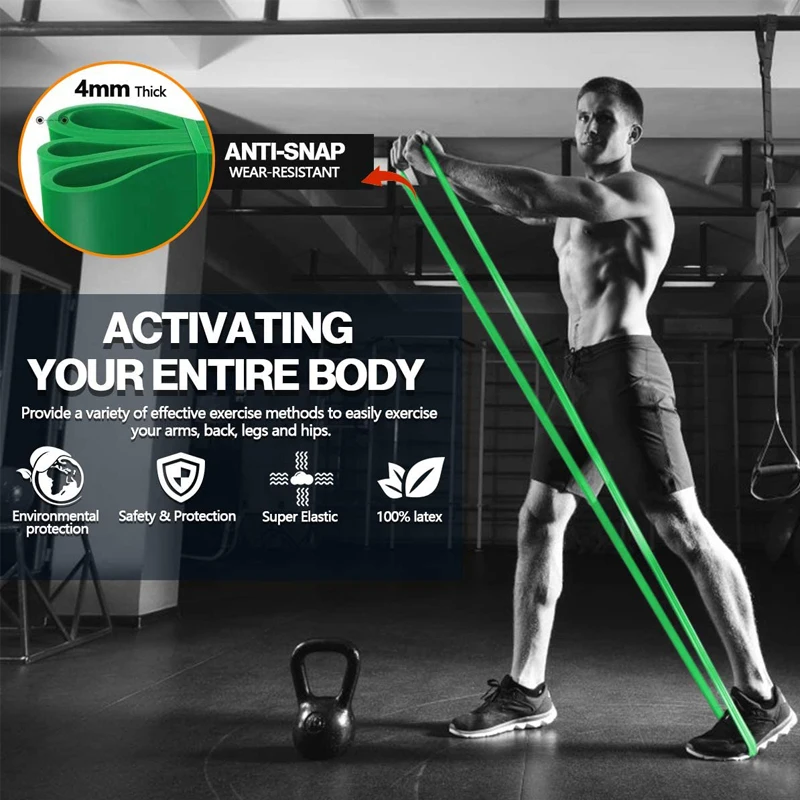 WOSWEIR-Elastic Training Gum Resistance Bands Gym Home Fitness Expander Yoga Pull Up Assist Rubber Crossfit Workout Equipment thumbnail 5