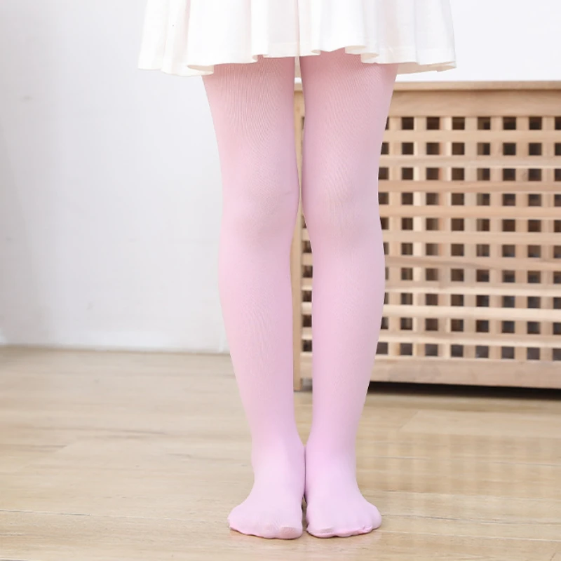 Autumn Candy Color Princess Girls Pantyhose School Student Kids Ballet Dance Tights for Infant Baby Child Velvet White Stockings thumbnail 3