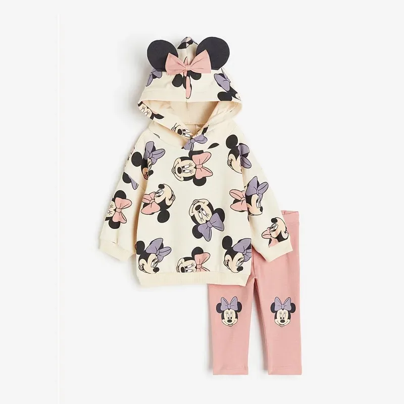 Hooded Tops Solid Color Leggings 2pcs Boys And Girls Autumn Clothes Autumn Pants Casual Sports Suits Cartoon Sweatshirts Outfit thumbnail 2