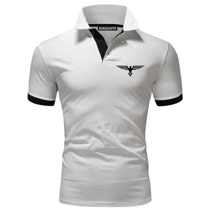Polo collar contrasting color shirt office fashionable new T-shirt polo shirt men's summer top business casual breathable thumbnail 2