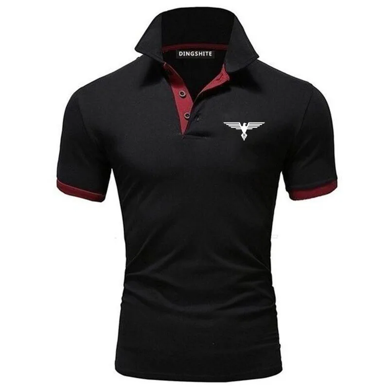 Polo collar contrasting color shirt office fashionable new T-shirt polo shirt men's summer top business casual breathable thumbnail 4