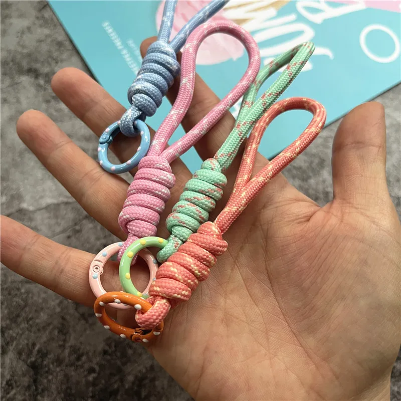 Key Chain Accessories Small Fresh Keychain Candy Color Keyring Lanyard Anti-lost Car Keychain Short Key Holder Bag Decoration thumbnail 5