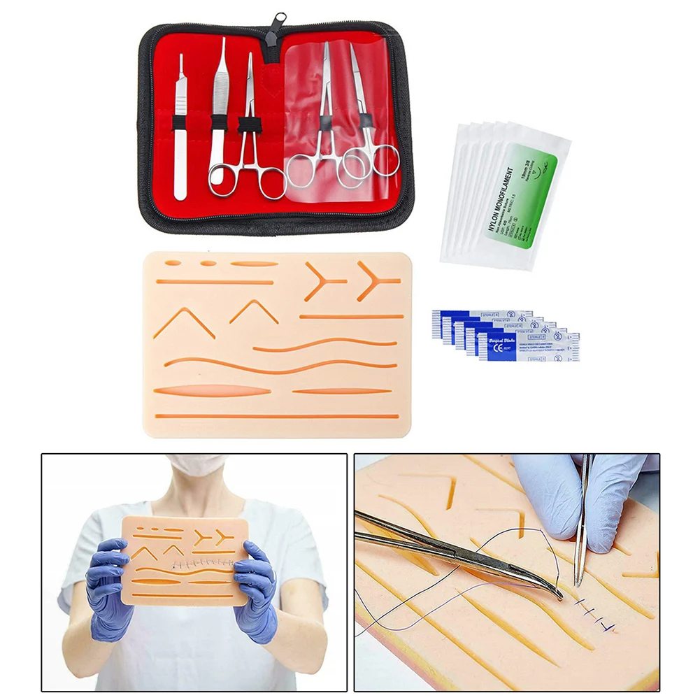 1-4Set Medical Students Suture Practice Kit Surgical Training with Skin Pad Model Tool Set Educational Teaching Equipment thumbnail 4