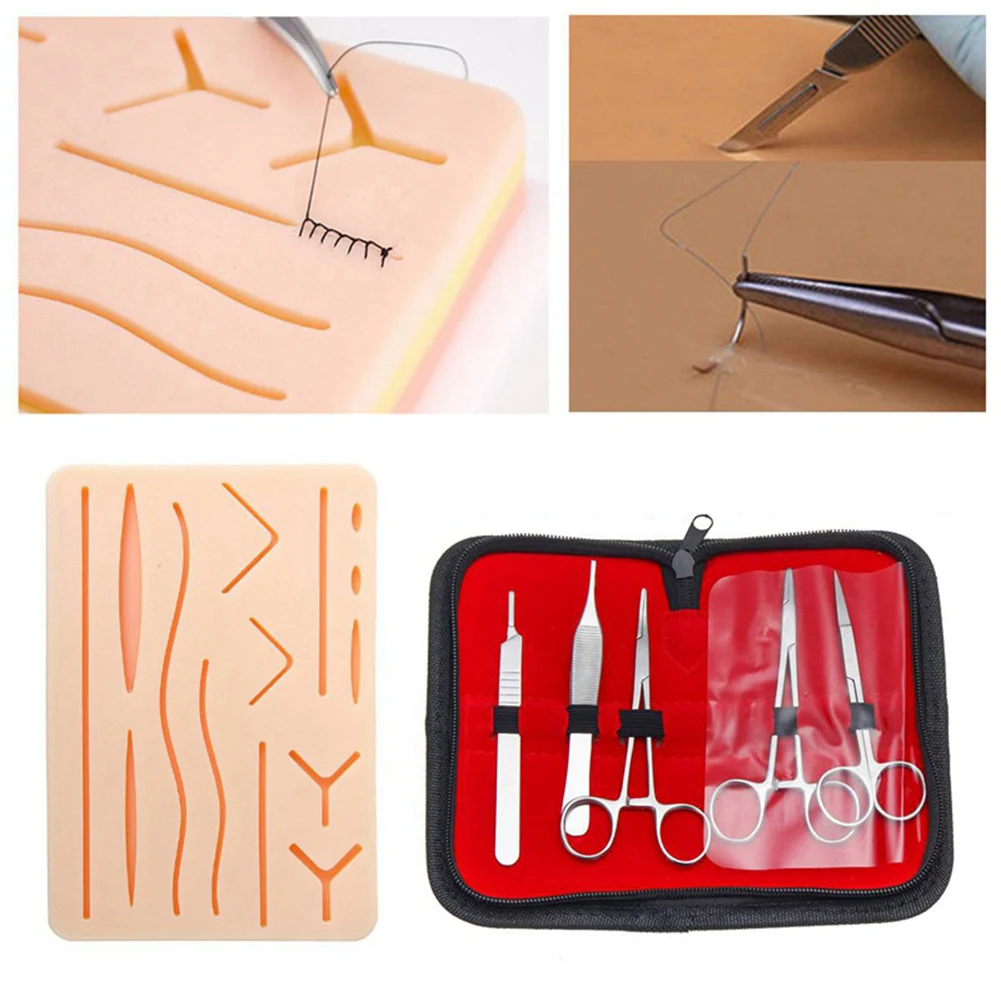 1-4Set Medical Students Suture Practice Kit Surgical Training with Skin Pad Model Tool Set Educational Teaching Equipment thumbnail 5