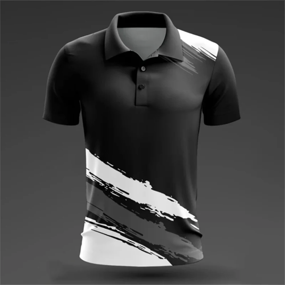 Business Men's Polo T-Shirt Summer Short Sleeves Print Tops Street Fashion Button T Shirt Oversized Casual Golf Shirts Clothing thumbnail 6