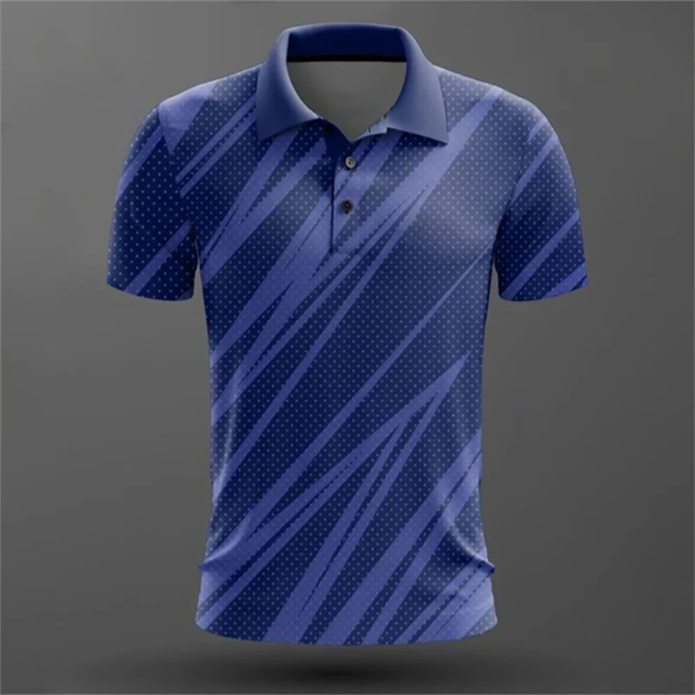 Business Men's Polo T-Shirt Summer Short Sleeves Print Tops Street Fashion Button T Shirt Oversized Casual Golf Shirts Clothing thumbnail 4