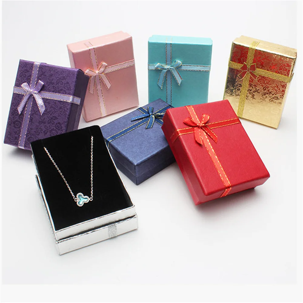 Bowknot Jewelry Box For Wedding Engagement Ring Earrings Necklace Bracelet Storage Boxes Shape Gift Packing Case thumbnail 4