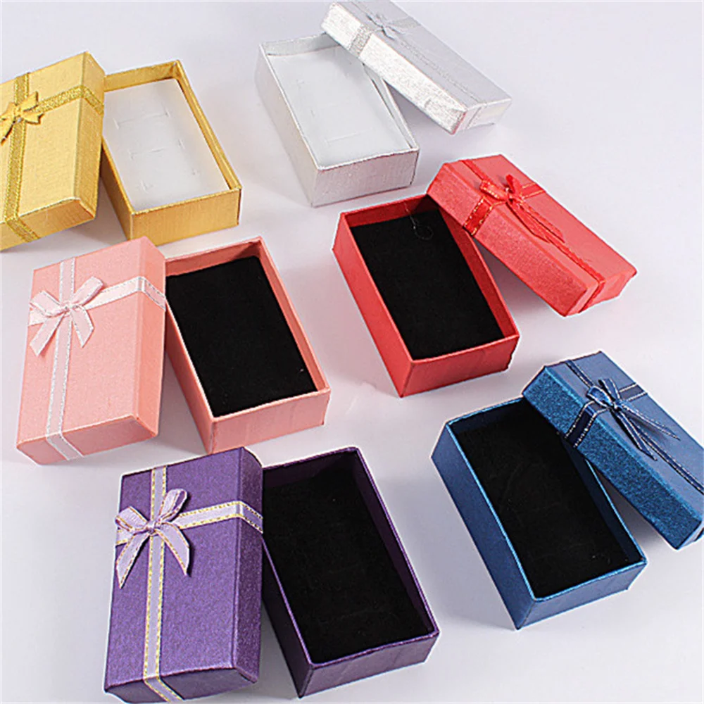 Bowknot Jewelry Box For Wedding Engagement Ring Earrings Necklace Bracelet Storage Boxes Shape Gift Packing Case thumbnail 3