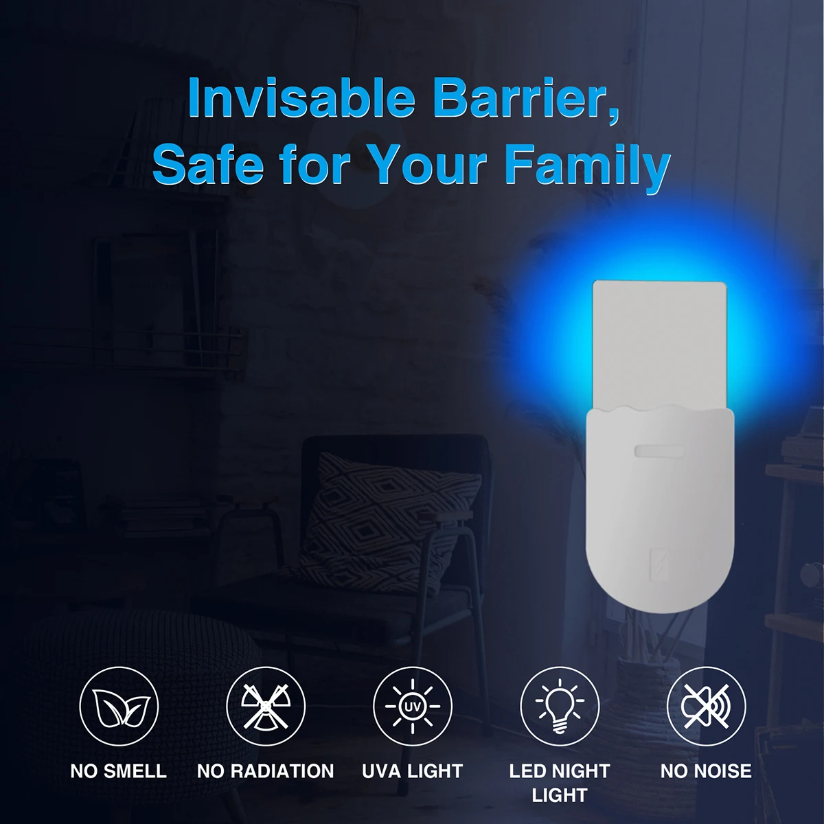 Insertable Adhesive Mosquito Killer Lamp UV Purple Light Lure Mosquito,Fly,Insect,Cockroach,Insect Trap Mosquito Killer Lamp thumbnail 5