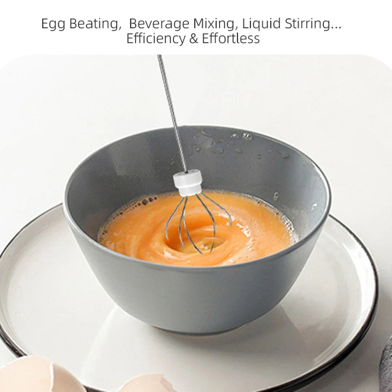 HOT  Electric Milk Frother + Egg Beater Wireless Type-C Charging 3 Speeds Mini Handheld Foam Maker Coffee Whisk Cooking Tools thumbnail 3
