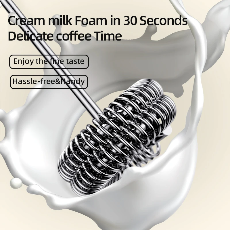 HOT  Electric Milk Frother + Egg Beater Wireless Type-C Charging 3 Speeds Mini Handheld Foam Maker Coffee Whisk Cooking Tools thumbnail 2