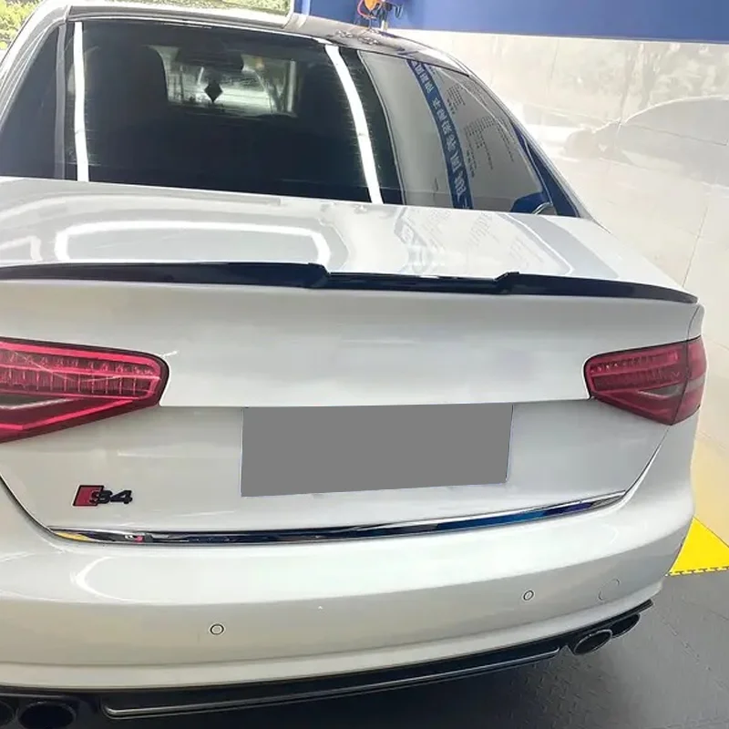 For Audi Accessories A4 B8 2003-2013 Car Rear Trunk Spoiler Wing Lid DIY Length 3Pcs Matt Black Soft Plastic thumbnail 4