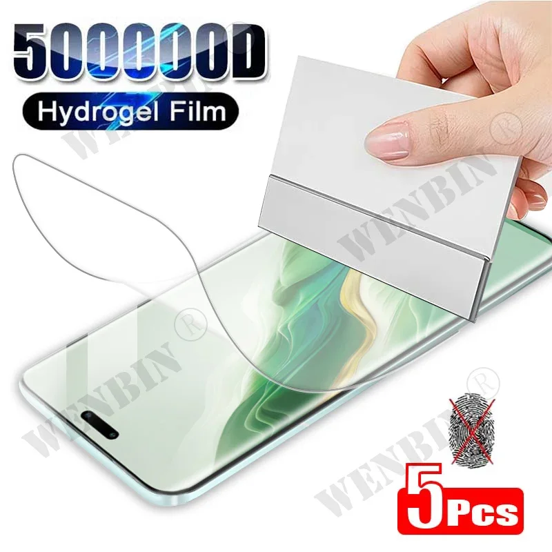 5 Pcs Hydrogel Film For Honor Magic 8 7 6 5 Pro Lite 500 400 300 200 Pro Lite X9A X8A X8B X9 X8 Full Cover Screen Protector