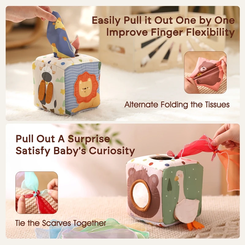 Baby Montessori Toys Magic Tissue Box Finger Exercising Busy Board Educational Learning Activity Sensory Toys For Kids Baby Game thumbnail 3