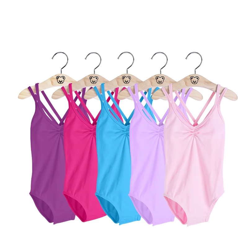 Girls Ballet Leotard Kids Camisole Leotards Cotton Gymnastic Bodysuit Toddler Dance Bodysuiit Pink Ballerina Outfits Dancewear thumbnail 2