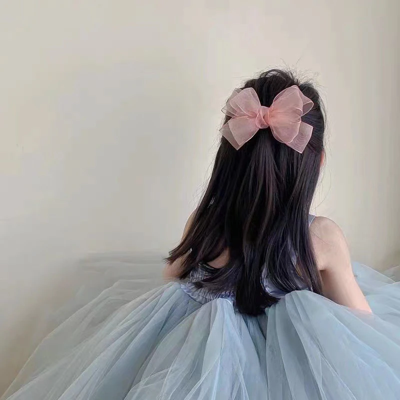 1pc Mesh Gauze Bow Hairpins Baby Headwear Back Head Hair Clip Fairy Princess Girl Bowknot Top Clips Sweet Kids Barrettes Headdre thumbnail 3