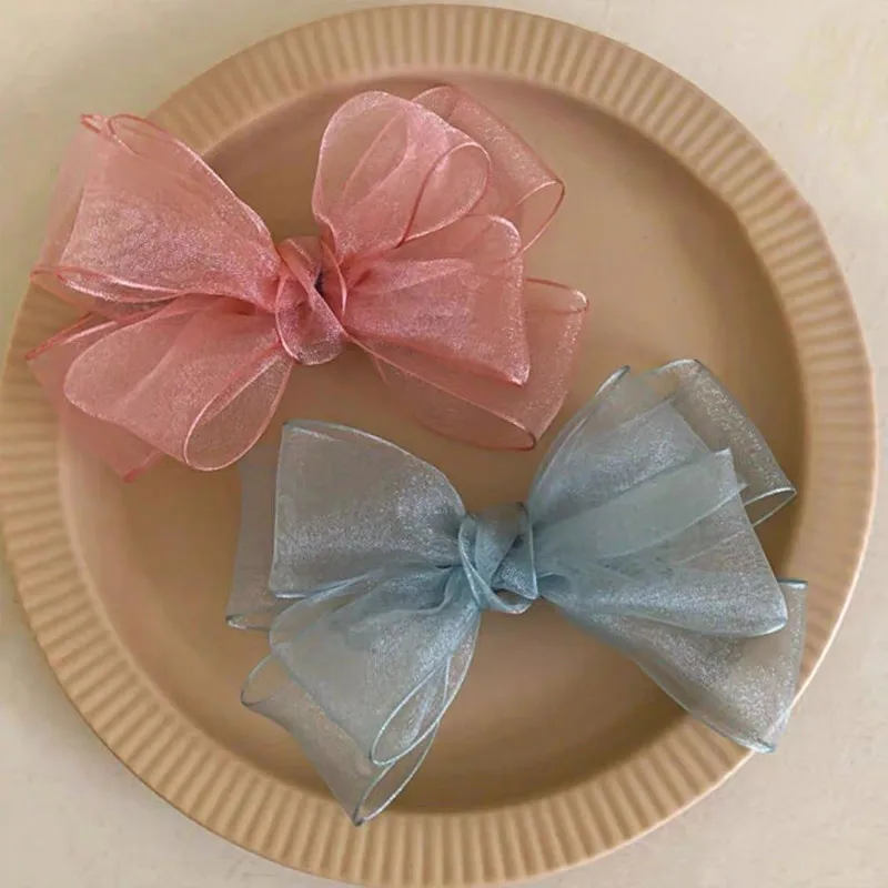 1pc Mesh Gauze Bow Hairpins Baby Headwear Back Head Hair Clip Fairy Princess Girl Bowknot Top Clips Sweet Kids Barrettes Headdre thumbnail 2