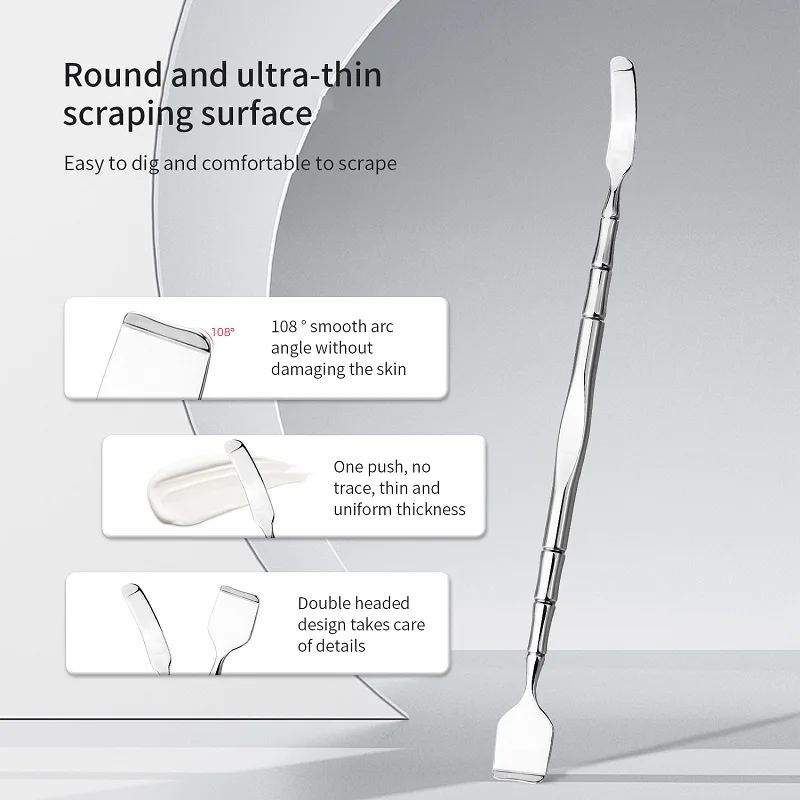 Stainless Steel Blackhead Scraper And Beauty Tool For Facial Pore Cleaning Massage And Beauty Shovel Manufacturer Wholesale Blac thumbnail 3