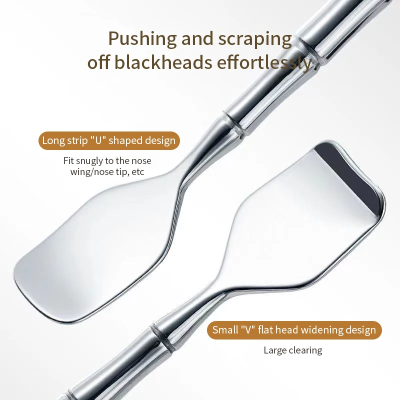 Stainless Steel Blackhead Scraper And Beauty Tool For Facial Pore Cleaning Massage And Beauty Shovel Manufacturer Wholesale Blac thumbnail 5