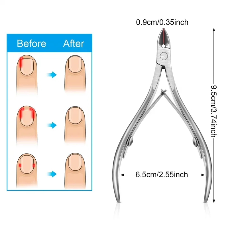 Professional Cuticle Cutter Nail Nippers Scissors Manicure Pusher Pedicure Tong Dead Skin Remover Nail Cuticle Regrowth Tool thumbnail 3
