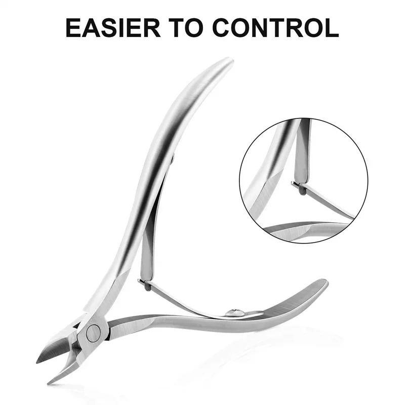 Professional Cuticle Cutter Nail Nippers Scissors Manicure Pusher Pedicure Tong Dead Skin Remover Nail Cuticle Regrowth Tool thumbnail 6