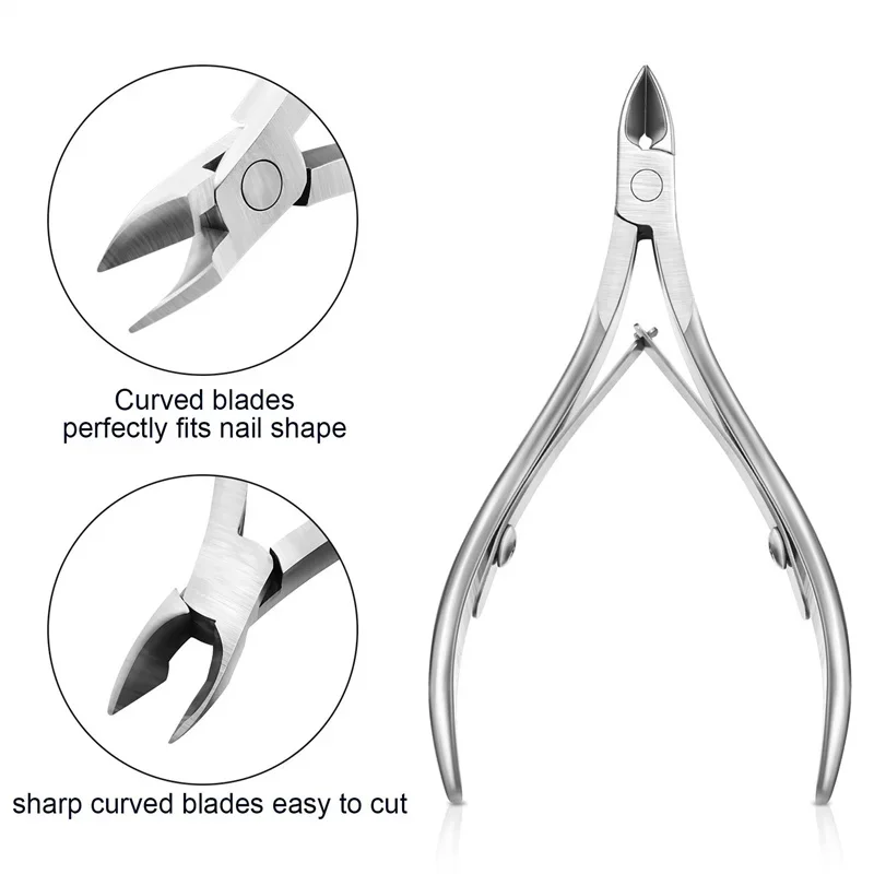 Professional Cuticle Cutter Nail Nippers Scissors Manicure Pusher Pedicure Tong Dead Skin Remover Nail Cuticle Regrowth Tool thumbnail 4