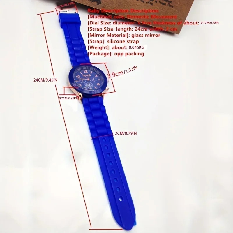 Stylish Round Pointer Quartz Watch, Triple Dial Silicone Watchband Sports Wristwatch For Women And Men, Ideal choice for Gifts thumbnail 3
