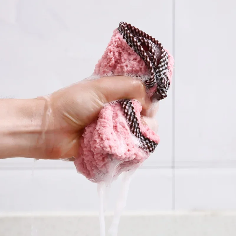 1/5/10Pcs Kitchen Towels Hangable Cleaning Cloth for Tableware Dish Cloth Microfiber Absorbent Household Cleaning Towels thumbnail 4