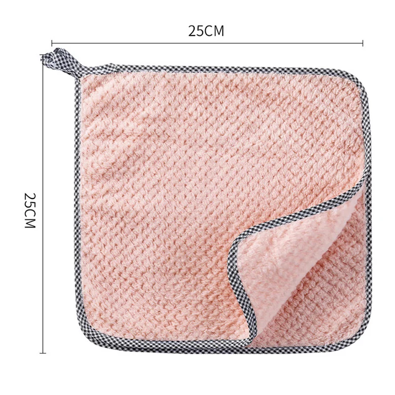 1/5/10Pcs Kitchen Towels Hangable Cleaning Cloth for Tableware Dish Cloth Microfiber Absorbent Household Cleaning Towels thumbnail 6