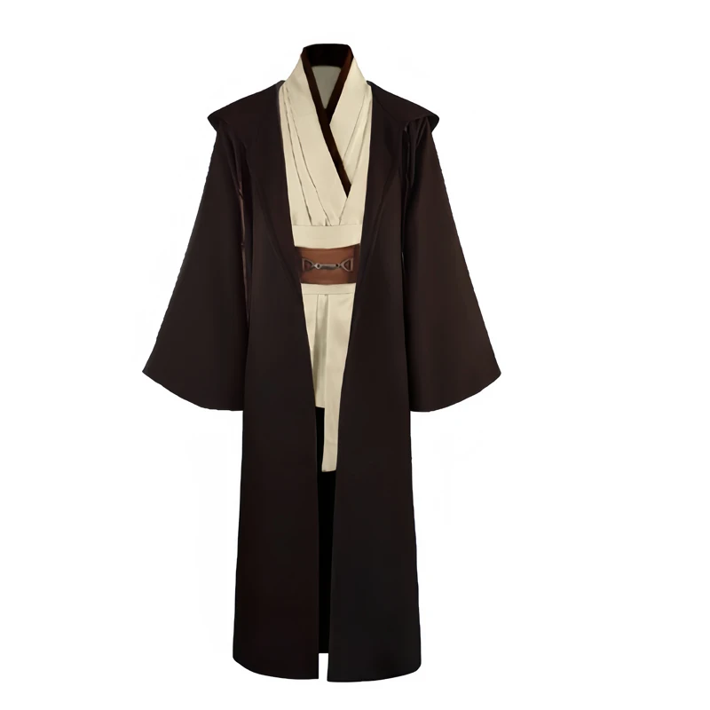 Obi Wan Kenobi Men's Costume Robe Adult Male Jedi Knight Tunic Costume Hooded Uniform Full Set Halloween Cosplay Cloak thumbnail 2