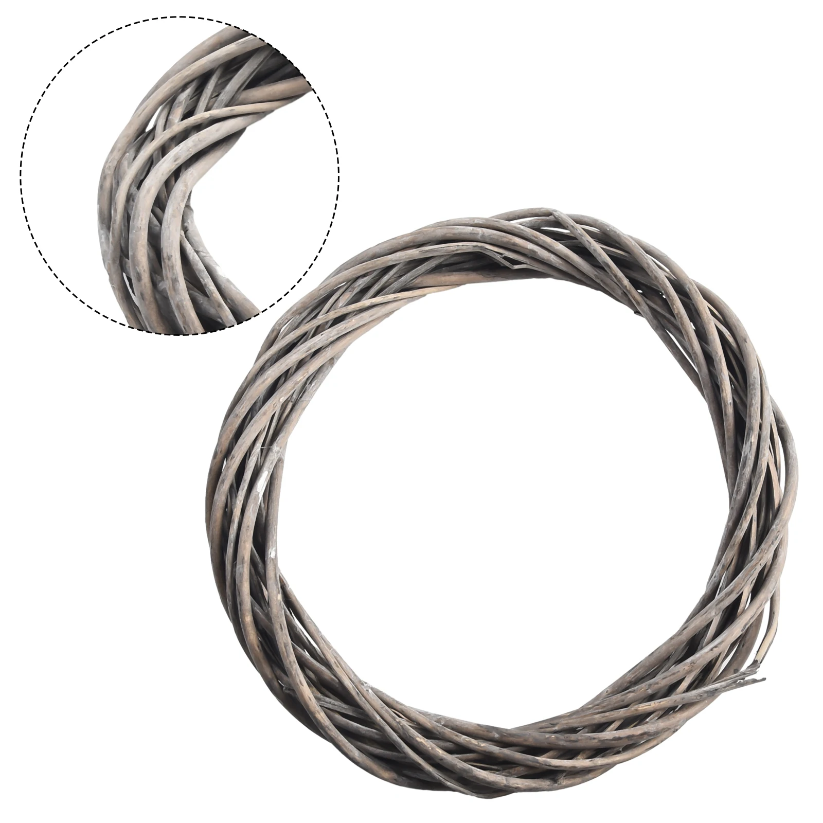 20cm/25cm/30cm Christmas Rattan Ring Wreath Wicker Vine Garland Hanging Wedding Grey Wreath Kindergarten Photography Decoration thumbnail 6