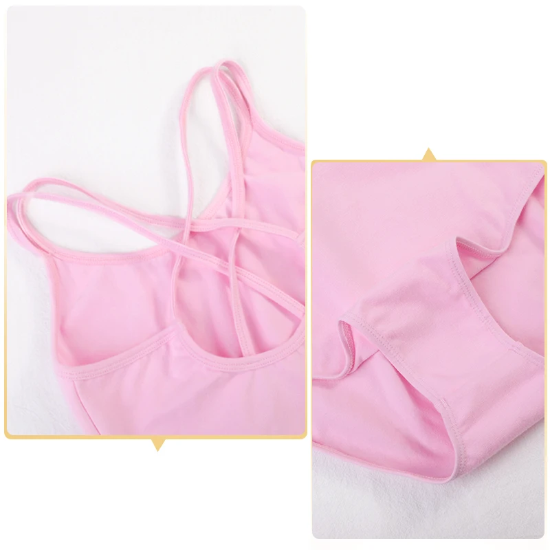 Girls Double Camisole Leotards Toddler Ballet Leotards Cute Dance Bodysuits Spaghetti Strap Gymnastic Leotards Ballerina Outfits thumbnail 6