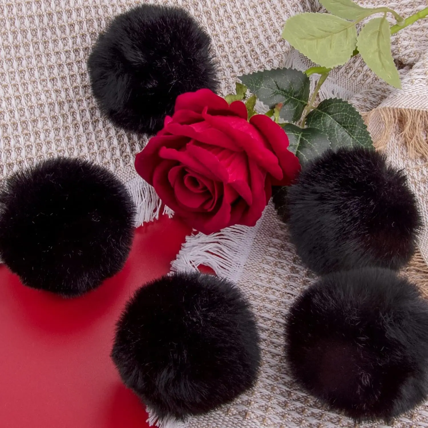 10Pcs 7cm Faux Rex Rabbit Fur Pompom Balls Artificial Fluffy Soft Pompons DIY Pom Poms Handmade Clothing Sewing Crafts Supplies thumbnail 2