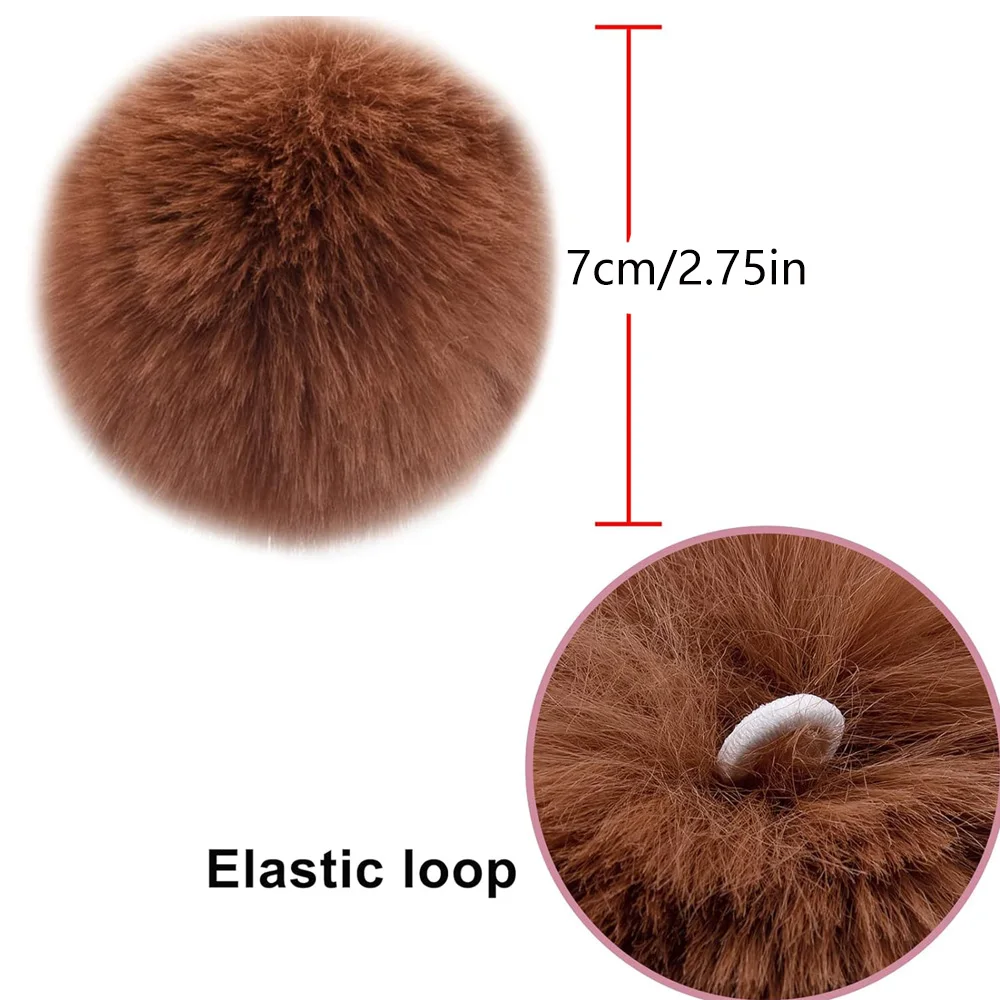 10Pcs 7cm Faux Rex Rabbit Fur Pompom Balls Artificial Fluffy Soft Pompons DIY Pom Poms Handmade Clothing Sewing Crafts Supplies thumbnail 3