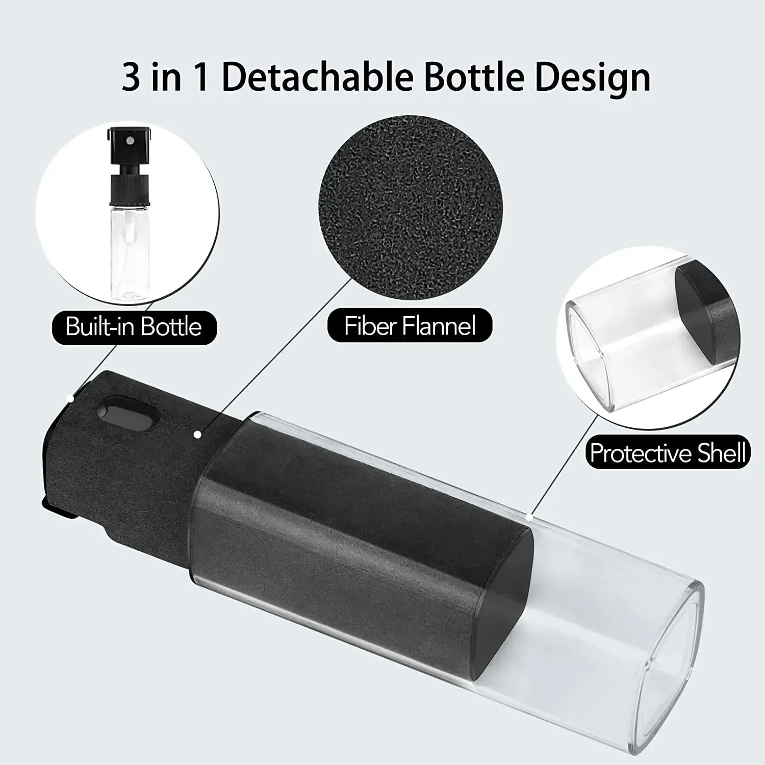2 in 1 Mini Screen Cleaner Spray Bottle Portable Reusable Mobile Phone Tablet PC Laptop Screen Dust Remover Microfiber Cleaners thumbnail 3